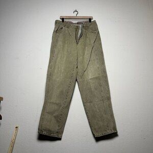 VTG 90s Blues Ally Straight Fit Denim Jean Pant Men 34x32 Beige Streetwear Brown